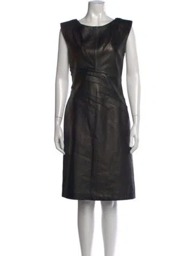 Pre-owned Alberta Ferretti Square Neckline Knee-length Dress In Black