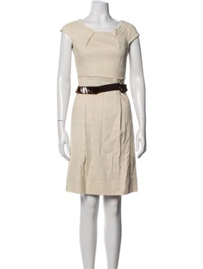 Pre-owned Alberta Ferretti Square Neckline Knee-length Dress In Neutrals