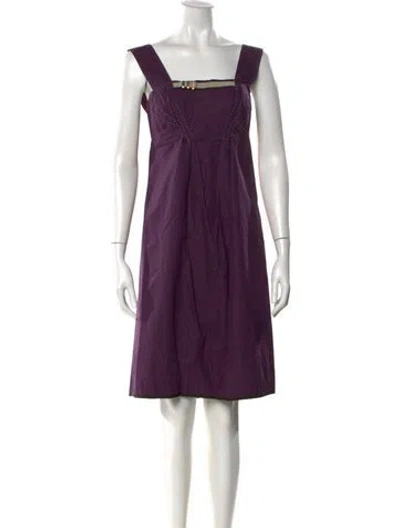 Pre-owned Alberta Ferretti Square Neckline Knee-length Dress In Purple