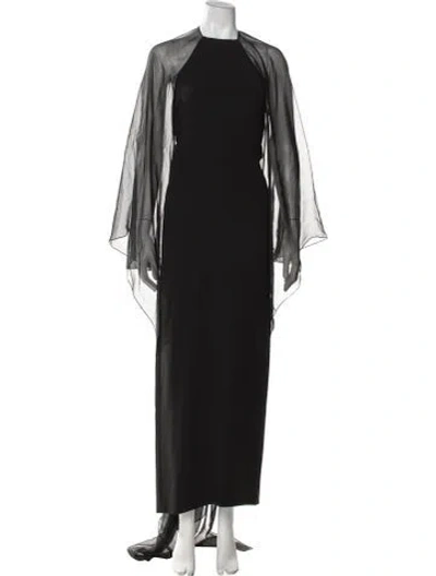 Pre-owned Alberta Ferretti Square Neckline Long Dress W/ Tags In Black