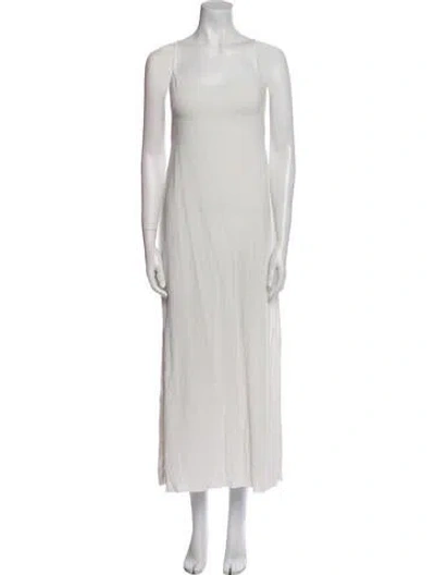 Pre-owned Alberta Ferretti Square Neckline Long Dress In White