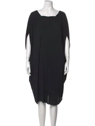 Pre-owned Alberta Ferretti Square Neckline Midi Length Dress In Black