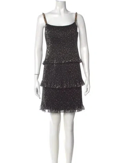 Pre-owned Alberta Ferretti Square Neckline Mini Dress In Multi