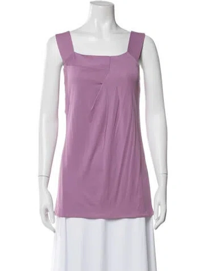 Pre-owned Alberta Ferretti Square Neckline Sleeveless Blouse In Purple