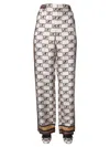 Alberta Ferretti Story Logo Pants In Beige