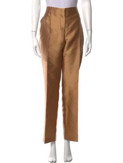Pre-owned Alberta Ferretti Straight Leg Pants In Neutrals