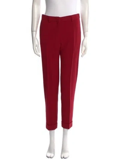 Pre-owned Alberta Ferretti Straight Leg Pants In Red