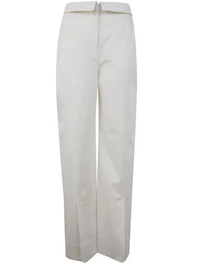 Alberta Ferretti Straight-leg Slit-detailed Pants In White