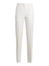 Alberta Ferretti Straight-leg Tailored Pants With Mid-rise Waist In White