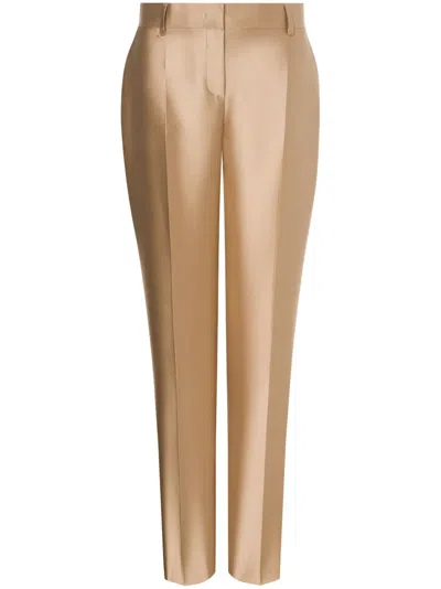Alberta Ferretti Mikado Trousers In Beige