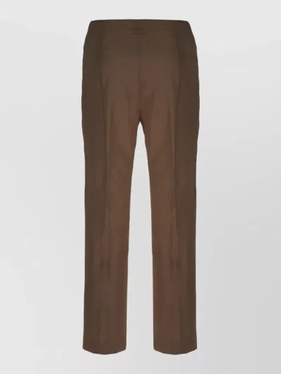 Alberta Ferretti Straight Leg Trousers Seam Detailing Design In Brown