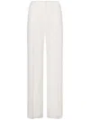 Alberta Ferretti Pleated Straight-leg Canvas Trousers In White