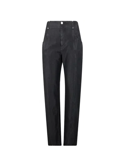 Alberta Ferretti Straight-leg Panelled Trousers In Black