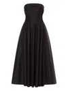 Alberta Ferretti Strapless Black Dress With Flared Hemline In Black