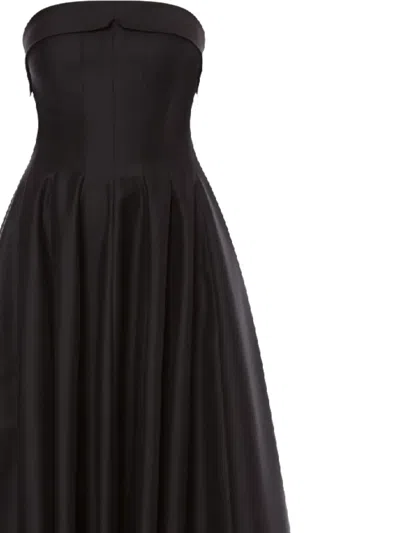 Alberta Ferretti Strapless Dress In Black
