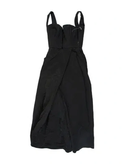 Pre-owned Alberta Ferretti Strapless Long Dress In Black