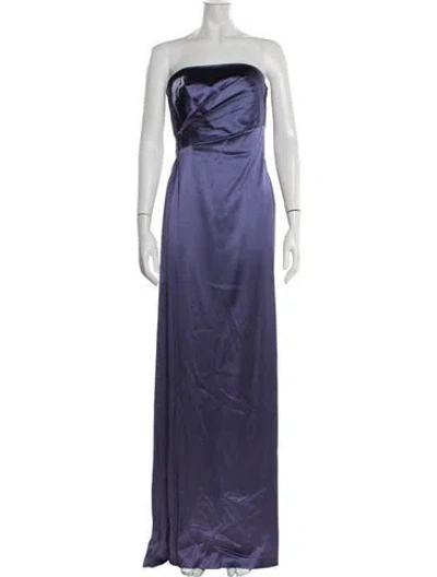 Pre-owned Alberta Ferretti Strapless Long Dress In Blue