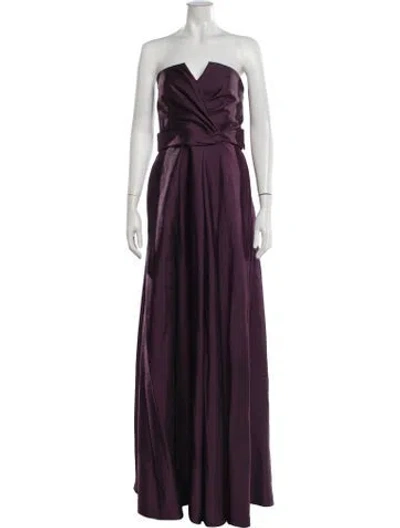 Pre-owned Alberta Ferretti Strapless Long Dress In Purple