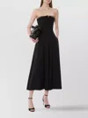 Alberta Ferretti Black Sleeveless Stretch Cady Dress In Black