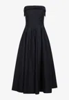 Alberta Ferretti Shoulder-baring Dress With Fitted Bodice And Flared Skirt In Black