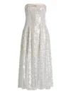Alberta Ferretti Strapless Midi Dress In White
