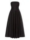 Alberta Ferretti Shoulder-baring Dress With Fitted Bodice And Flared Skirt In Black