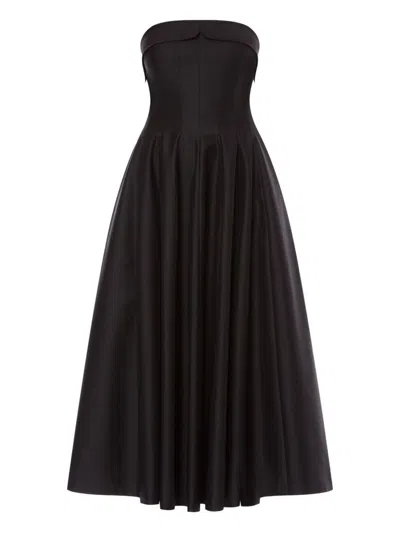ALBERTA FERRETTI STRAPLESS MIDI DRESS WITH FLARED SKIRT