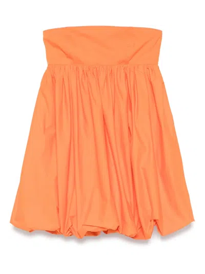 Alberta Ferretti Strapless Mini Dress In Orange