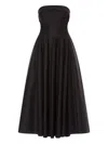Alberta Ferretti Strapless Pleated Midi Dress In Brown