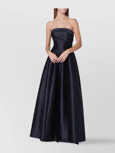 ALBERTA FERRETTI STRAPLESS SILK BLEND MIKADO EVENING GOWN