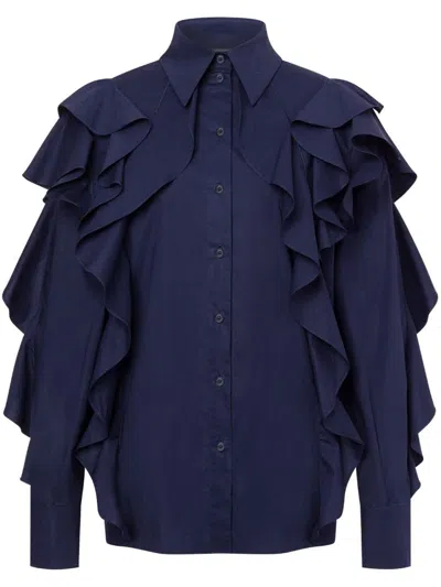 ALBERTA FERRETTI ALBERTA FERRETTI STRETCH-COTTON RUFFLED DETAILING