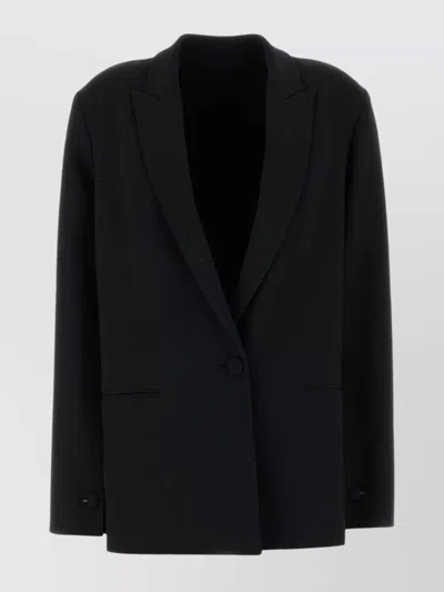 ALBERTA FERRETTI STRETCH CREPE BLAZER NOTCHED LAPELS