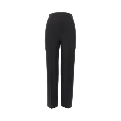 Alberta Ferretti Stretch Flannel Cigarette Trousers In Black