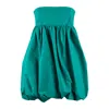 Alberta Ferretti Stretch Poplin Bustier Minidress In Green