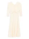 Alberta Ferretti Stretch-silk Midi Dress In Multi