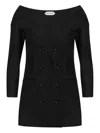 Alberta Ferretti Alberta Ferreti Double-breasted Virgin Wool Jacket In Multi