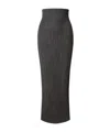 Alberta Ferretti Stretch Wool Long Skirt In Gray