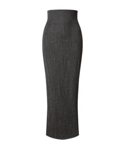 ALBERTA FERRETTI STRETCH WOOL LONG SKIRT