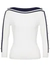 Alberta Ferretti Stripe-detailing Sweater In White