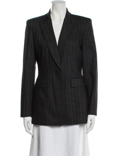 Pre-owned Alberta Ferretti Striped Blazer In Gray