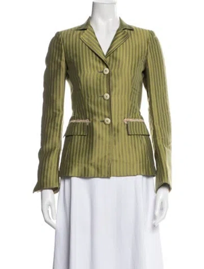 Pre-owned Alberta Ferretti Striped Blazer In Green