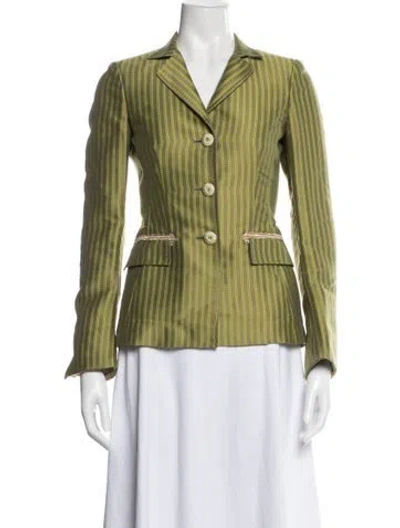 Pre-owned Alberta Ferretti Striped Blazer In Green