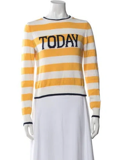 Pre-owned Alberta Ferretti Striped Crew Neck Sweater In Yellow
