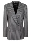 Alberta Ferretti Peak-lapels Double-breasted Blazer In Grigio