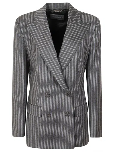 Alberta Ferretti Peak-lapels Double-breasted Blazer In Gris