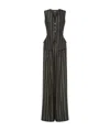 Alberta Ferretti Tailored Stripe-pattern Jumpsuit In Black