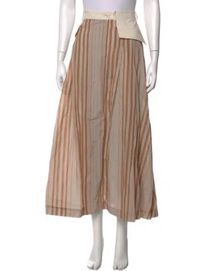 Pre-owned Alberta Ferretti Striped Long Skirt In Neutrals