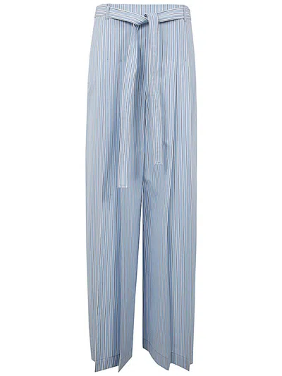 Alberta Ferretti Striped Maxi Trouser Clothing In Blue