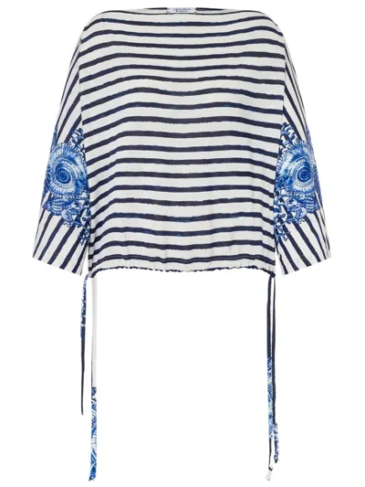 Alberta Ferretti Striped T-shirt In White
