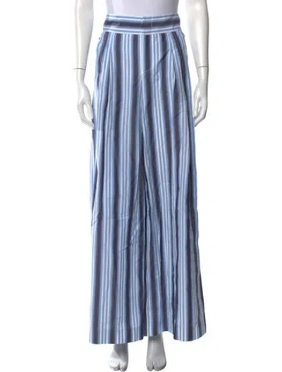 Pre-owned Alberta Ferretti Striped Wide Leg Pants In Blue